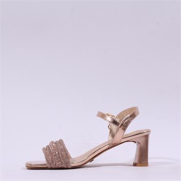 Una Healy Fantasy Block Heel Bling Strap - Rose Sparkle